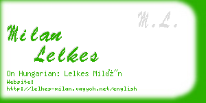 milan lelkes business card